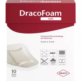 DRACOFOAM Medicazione adesiva in schiuma per ferite 5x5 cm, 10 pz