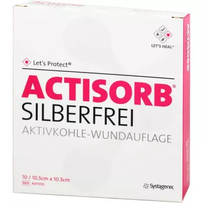 ACTISORB SILBERFREI Carbone attivo 10,5x10,5 cm, 10 pezzi