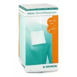 ASKINA Compressa in tessuto non tessuto 10x10 cm non sterile a 4 pieghe, 100 pz