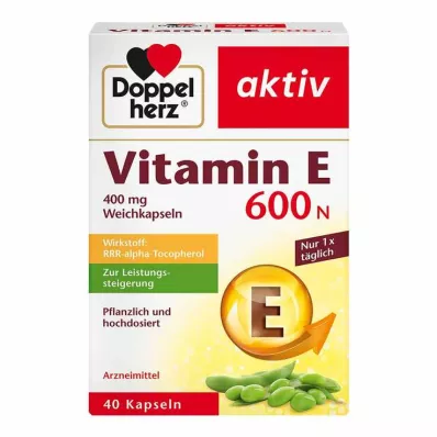 DOPPELHERZ Vitamina E 600 N Capsule molli, 40 pz