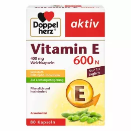 DOPPELHERZ Vitamina E 600 N Capsule Morbide, 80 Capsule
