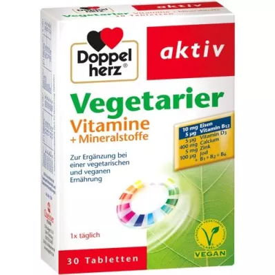 DOPPELHERZ Vitamine+Minerali Attivi Vegetariani, 30 pz