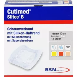 CUTIMED Siltec B Medicazione in schiuma 10x10 cm con adesivo, 12 pz