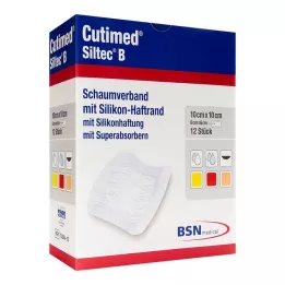 CUTIMED Siltec B Medicazione in schiuma 10x10 cm con adesivo, 12 pz
