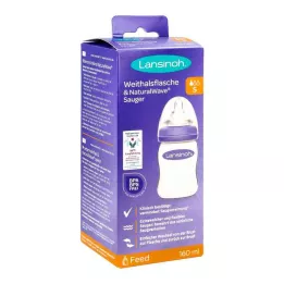 LANSINOH Bottiglia a collo largo 160 ml con tettarella S, 1 pz