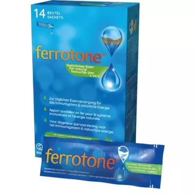 FERROTONE Compressa di ferro con concentrato di mela e vitamina C, 14 x 25 ml