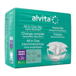 ALVITA Pantaloni per incontinenza All-in-One maxi xl notte, 20 pz