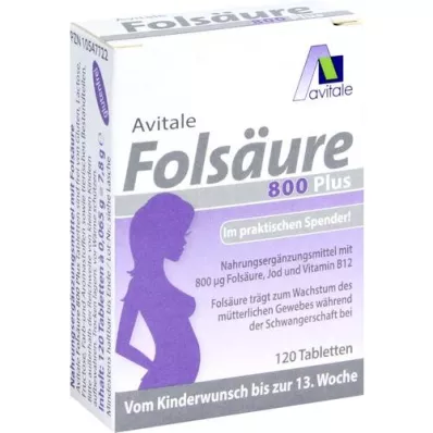 FOLSÄURE 800 Plus B12+Iodio Compresse, 120 Capsule