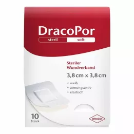 DRACOPOR Medicazione per ferita 3,8x3,8 cm sterile, 10 pz