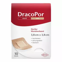 DRACOPOR Medicazione per ferita 3,8x3,8 cm sterile color pelle, 10 pz