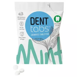 DENTTABS Pastiglie per spazzolino da denti stevia-menta senza fluoro, 125 pz
