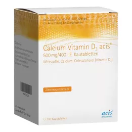 CALCIUM VITAMIN D3 acis 500 mg/400 U.I. Compressa masticabile, 100 pz