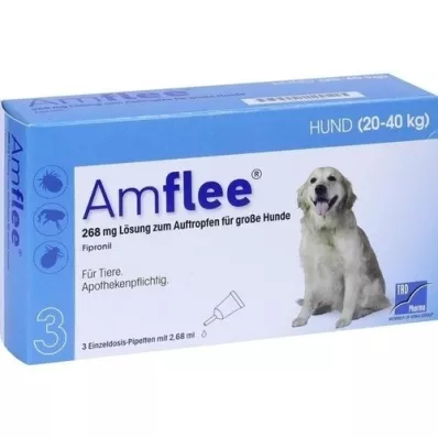 AMFLEE 268 mg soluzione spot-on per cani di taglia grande 20-40 kg, 3 pz