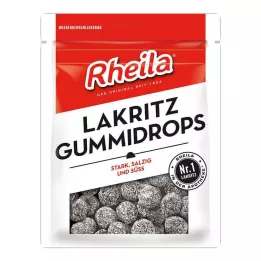 RHEILA Gocce di gomma alla liquirizia con zucchero, 90 g