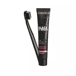 CURAPROX dentifricio e spazzolino al carbone nero e bianco, 1 pz