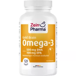 OMEGA-3 Gold Brain DHA 500mg/EPA 100mg Softgelkap, 120 pezzi