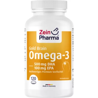 OMEGA-3 Gold Brain DHA 500mg/EPA 100mg Softgelkap, 120 pezzi