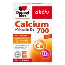 DOPPELHERZ Calcio 700+Vitamina D3 Compresse, 30 Capsule