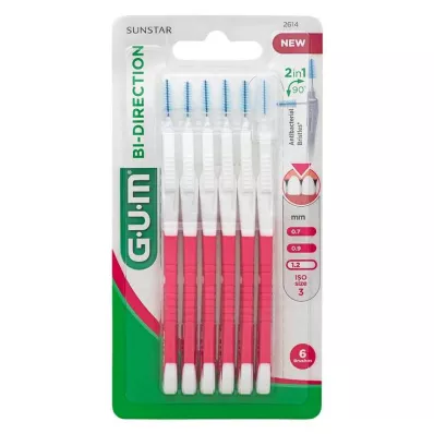 GUM Interdentale bidirezionaleb.1,2 mm rosa, 6 pz