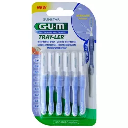 GUM TRAV-LER Scovolino interdentale azzurro a candela da 0,6 mm, 6 pz