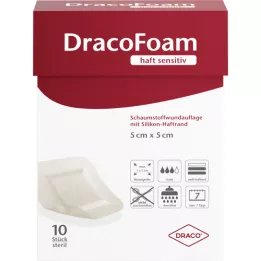 DRACOFOAM Medicazione in schiuma sensibile alladesivo 5x5 cm, 10 pz