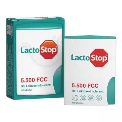 Dispenser a clic Lactostop 5.500 FCC compresse, 120 pz