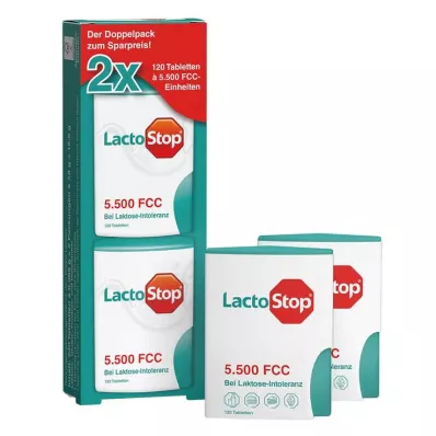Lactostop 5.500 compresse FCC dispenser a clic confezione doppia, 2x120 pz