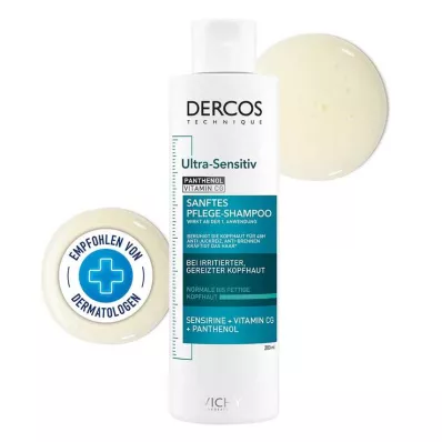 Vichy Dercos Shampoo ultrasensibile per pelli grasse, 200 ml