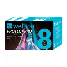 WELLION PROTECT PRO Penna di sicurezza con aghi 30 G 8 mm, 100 pz
