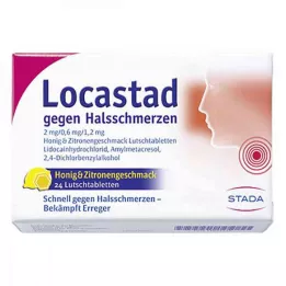 LOCASTAD contro il mal di gola Miele-Lemon Lut.-T., 24 pz
