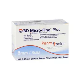 BD MICRO-FINE+ 8 aghi penna 0,25x8 mm, 100 pz