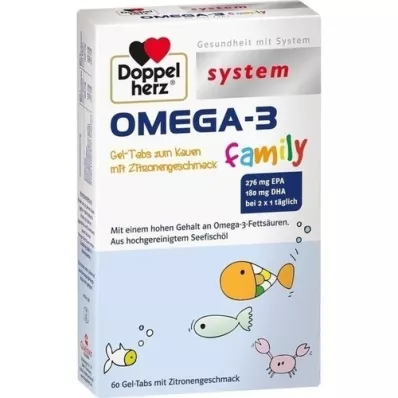 DOPPELHERZ Omega-3 gel tabs family system, 60 pz