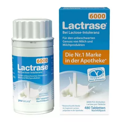 Lactrase 6.000 compresse FCC confezione di ricarica dispenser a clic, 480 pz