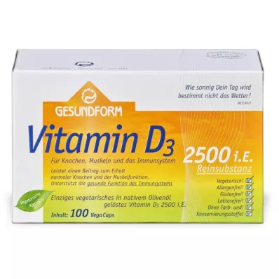 GESUNDFORM Vitamina D3 2.500 U.I. Vega-Caps, 100 pz