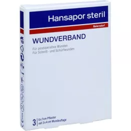 HANSAPOR medicazione sterile per ferite 6x7 cm, 3 pz