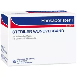 HANSAPOR medicazione sterile per ferite 6x7 cm, 25 pz