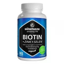 BIOTIN 10 mg compresse ad alto dosaggio+zinco+selenio, 365 pz