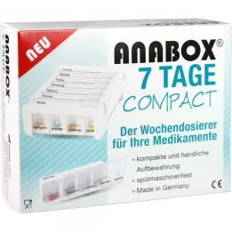ANABOX Dosatore compatto settimanale per 7 giorni, bianco, 1 pz