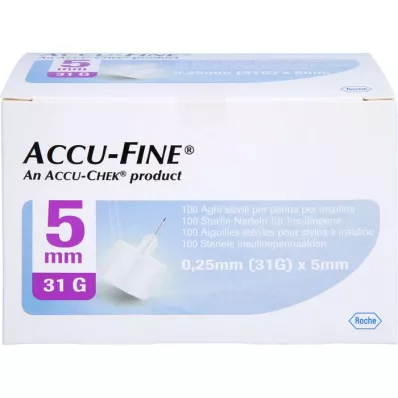 ACCU FINE aghi sterili per penne da insulina 5 mm 31 G, 100 pz