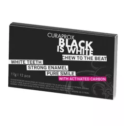 CURAPROX BIW Gomme da masticare per la cura dei denti al carbone attivo, 12 pz