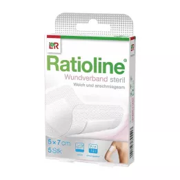 RATIOLINE Medicazione per ferita 7x5 cm sterile, 5 pz