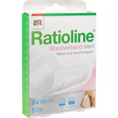 RATIOLINE Medicazione per ferita 10x8 cm sterile, 5 pz