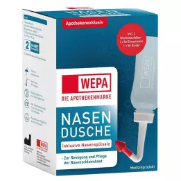 WEPA Doccia nasale con 10x2,95 g di sale per sciacqui nasali, 1 p