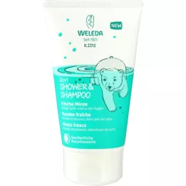 WELEDA Kids 2in1 Shower &amp; Shampoo alla menta fresca, 150 ml