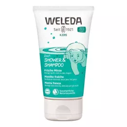 WELEDA Kids 2in1 Shower &amp; Shampoo alla menta fresca, 150 ml