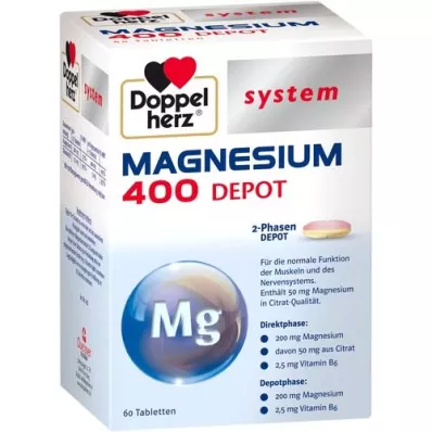 DOPPELHERZ Magnesio 400 compresse del sistema Depot, 60 pezzi