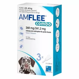 AMFLEE combo 268/241,2 mg Soluzione orale per cani 20-40 kg, 3 pz