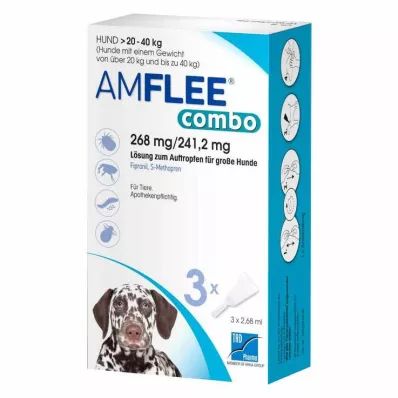 AMFLEE combo 268/241,2 mg Soluzione orale per cani 20-40 kg, 3 pz