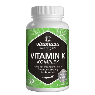 VITAMIN Complesso K1+K2 capsule vegane ad alto dosaggio, 120 pezzi