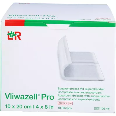 VLIWAZELL Pro superabsorb.compress.sterile 10x20 cm, 10 pz